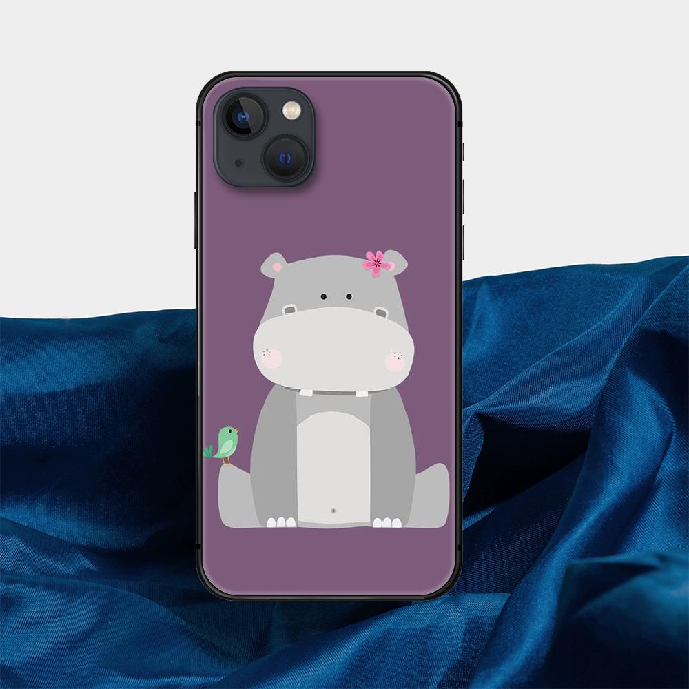 Cartoon Hippo telefondeksel for iPhone Samsung Galaxy Redmi Xiaomi Oppo OnePlus Note SA 7 8 9 10 11 12 13 14 20 21 22 23 53 54 Pro Max Plus Ultra