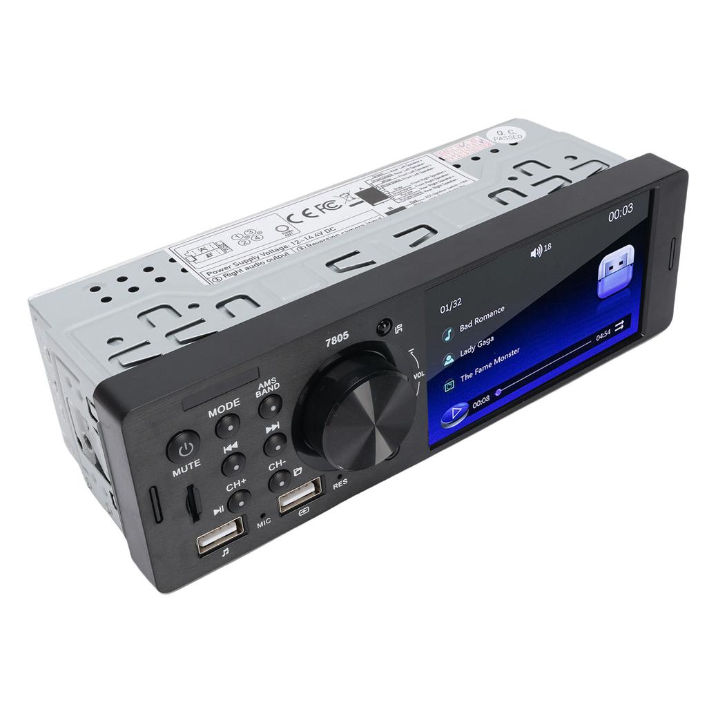 Single Din Car Stereo 1080P Backup Camera 4 Inch Support Double USB Fast Charging FM AUX Steering Wheel Control