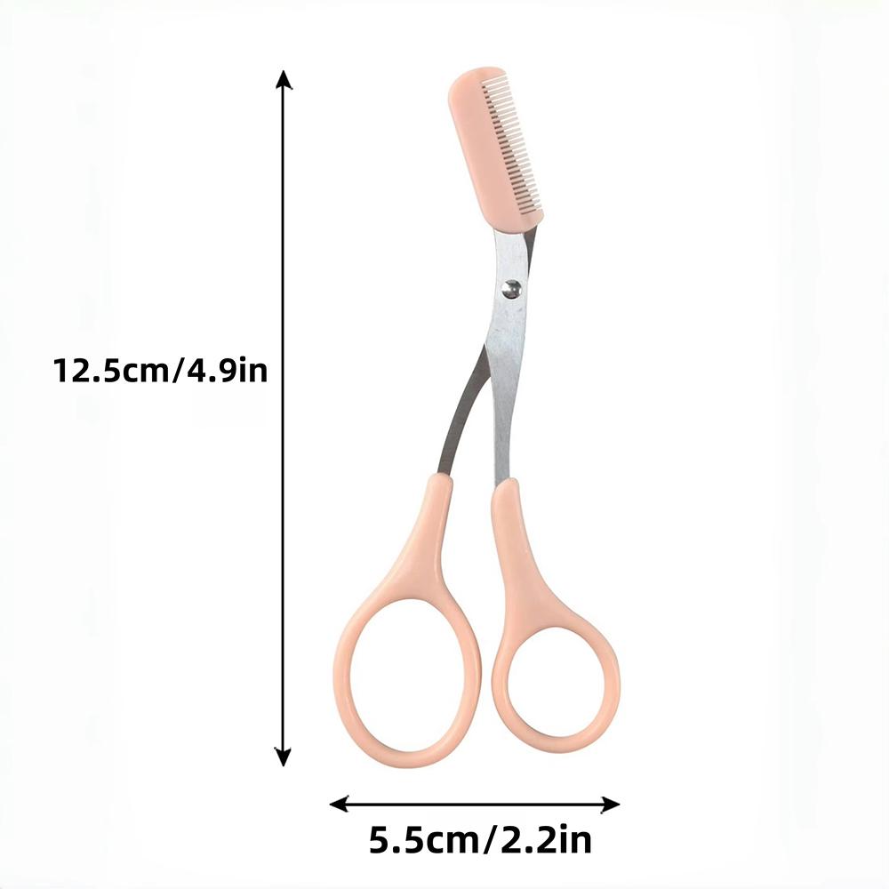 Eyebrow Trimmer Scissor with Comb Female Male Eyebrow Eyelash Scissors Safety Stainless Steel Face Razor Makeup Beauty Scissors
