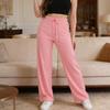 Wide-leg Women's Summer High-waisted Slimming Straight-leg Casual Pants, Loose-fitting and Slimming, Drawstring Floor-length Pants