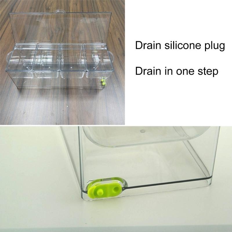 5 Compartment Plastic Spice Organizers Functional Condiment Container with 5 Spaces for Home or Outdoor Cooking Needs