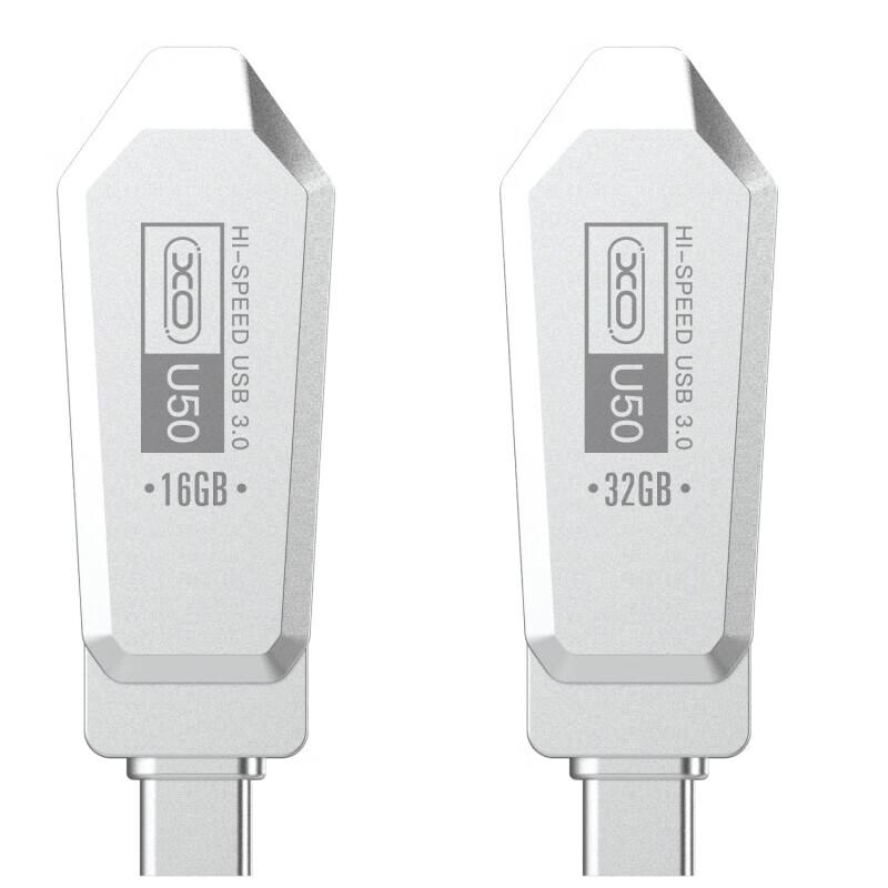 XO Zinc Alloy Dual Port USB 3.0 OTG Flash Drive