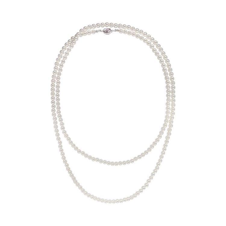 Elegant Multi-Way Glass Pearl Necklace with Clasp - Influencer Style