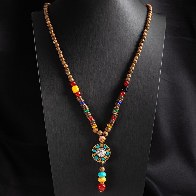 Tibetan Ethnic Sweater Chain Zen Bodhi Necklace: Unisex Retro Scenic Accessory
