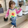 Girls Cotton Long Sleeve T Shirt Autumn Block Top For Kids Baby Comfortable Base Layer