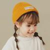 New Letter Label Baby Beanie Cap Warm Solid Color Toddler Knitted Hat Windproof Winter Cap Autumn Winter