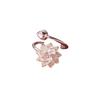 2024 Elegant Sterling Silver White Lotus Adjustable Ring
