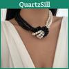 Multilayer Pearl Necklace For Women With Geometric Design Handcrafted Artistic Jewelry