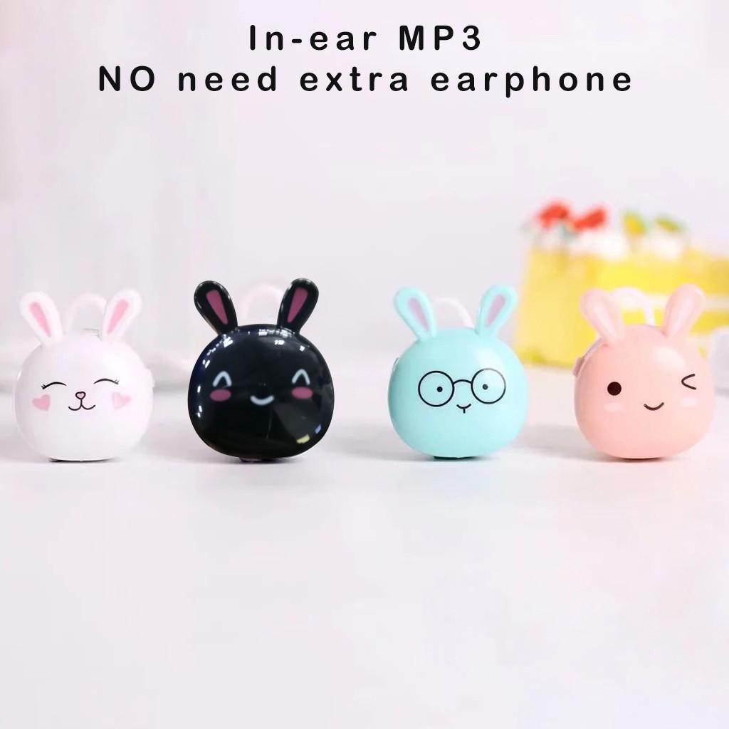 Fashion JM23 Cartoon Cute Rabbit Shape Mini Earphone MP3 Player Support ...