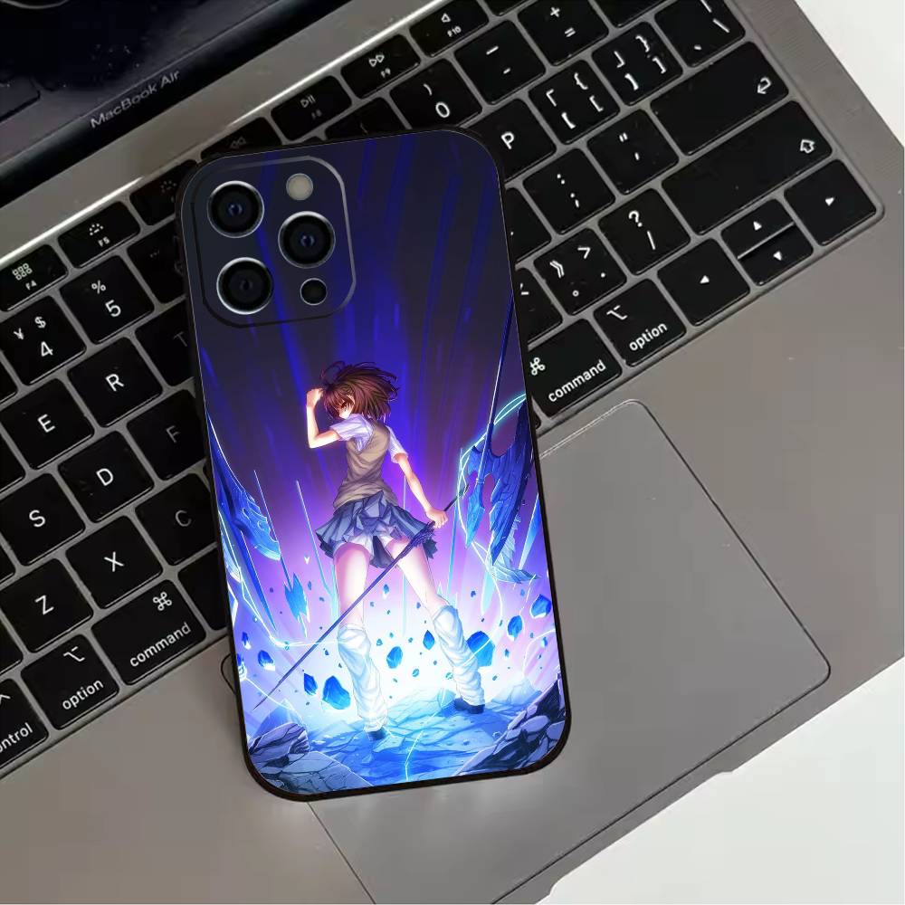 

Misaka Mikoto Phone Case For iPhone 17,16,15,14,13,12,11 Plus,Pro Max,XS,Soft Silicone Black Cover iPhone17air