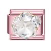 Y2K Pink Glitter Zircon Heart Flowers Rabbit Crystal Italian Charm Fit 9MM Stainless Steel Bracelet Women Men DIY Jewelry Gift