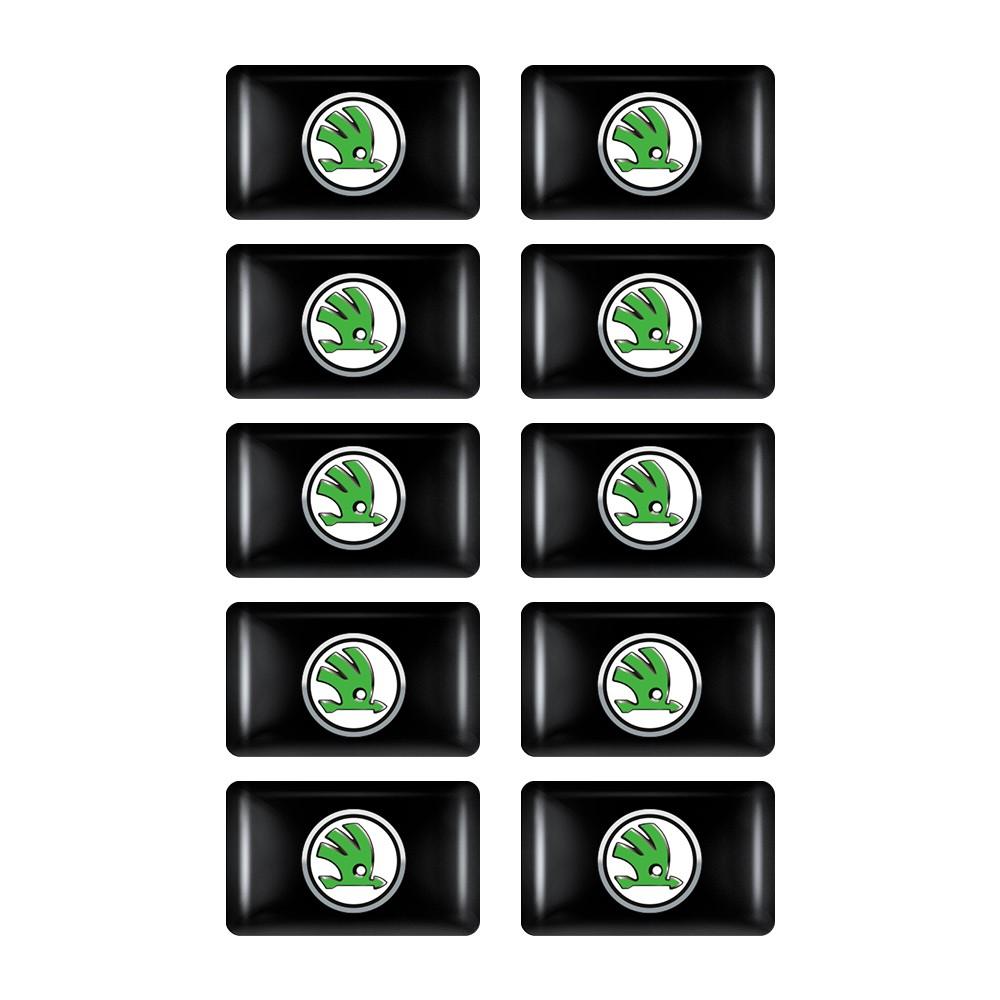 AAFM1 10/20/50Pcs Car Styling Epoxy Resin Badge Indoor Decoration Sticker For Skoda Octavia VRS Vision Kodiaq Favorit Rapid Fabia VII