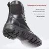 Men's Shock Absorption Outdoor Combat Boots - Breathable Hiking & Security Footwear with Wool Lining.