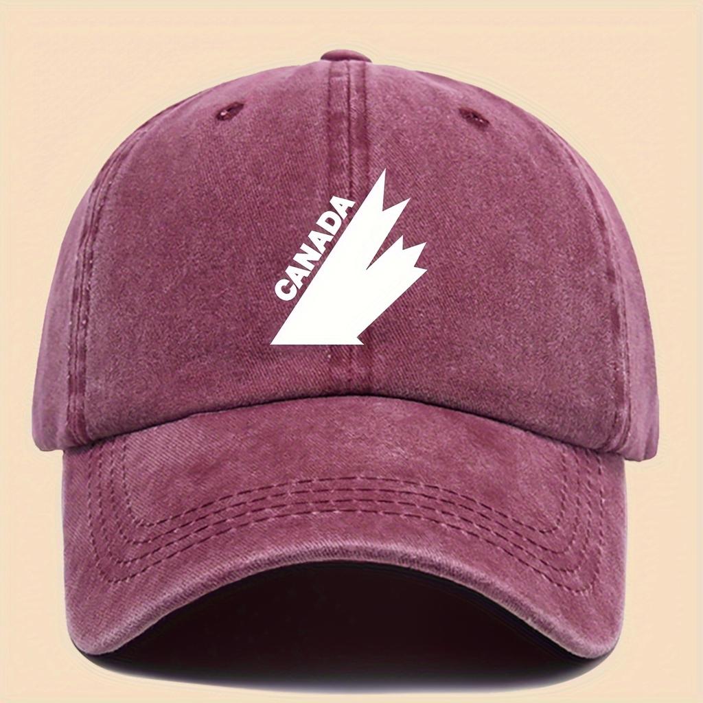 Vintage Washed Canadian Baseball Cap Adjustable Unisex Hat