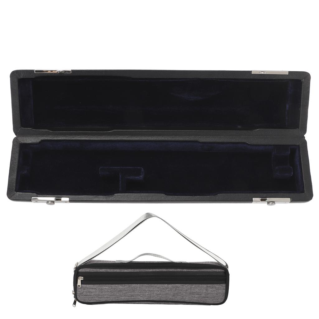 Leder Flötenetui Oxford-Stoff Baumwolle Grau Etuis Hülle Tasche für 16-Loch-Flöten Musikliebhaber