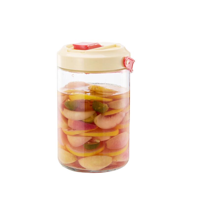 ZISIZ Double-Lid Glass Food Storage Jar with Filter