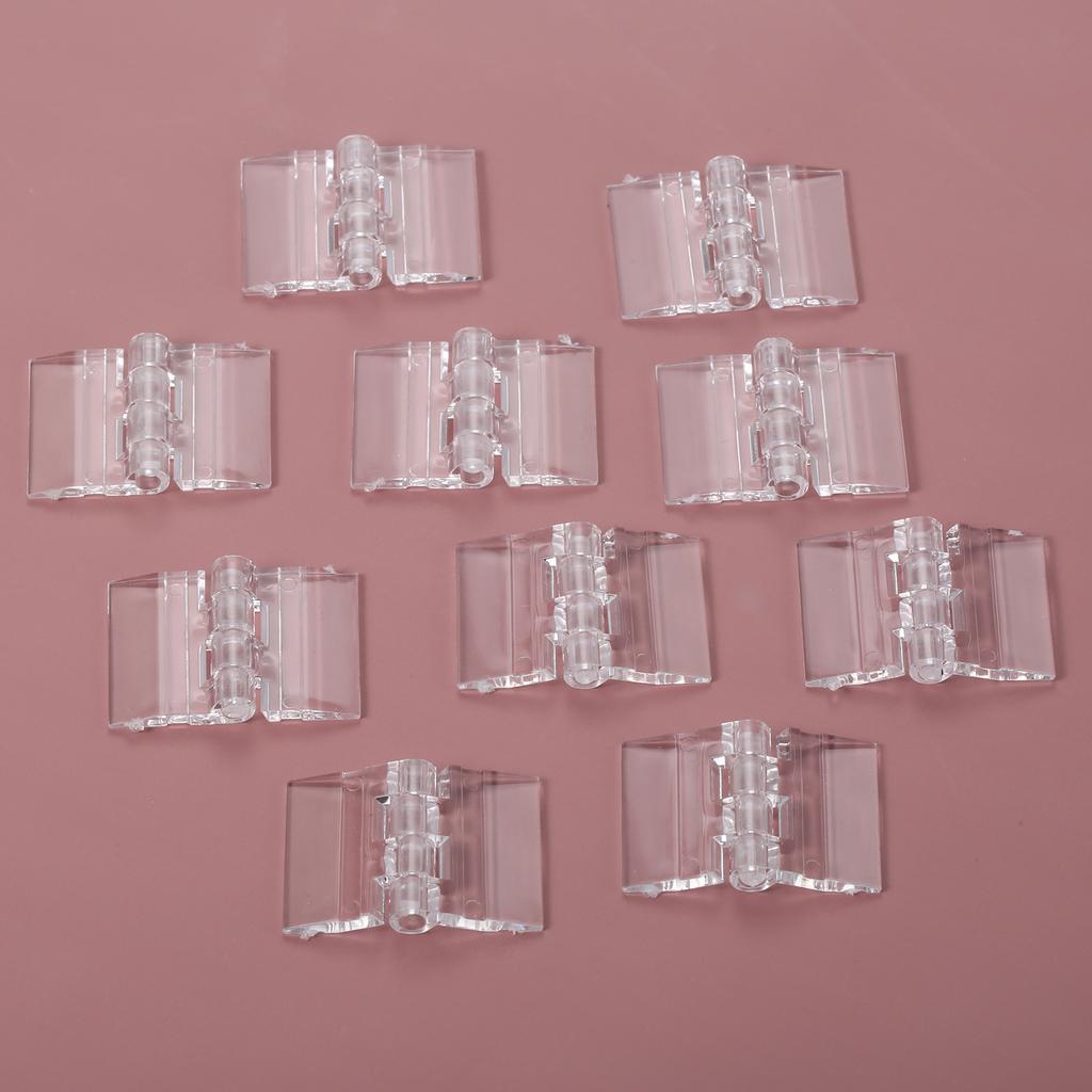 10Pcs Acrylic Hinges Clear Acrylic Mini Hinge Transparent Plastic Folding Hinge Tools for Furniture Cabinet Door 25*35mm/30*35mm