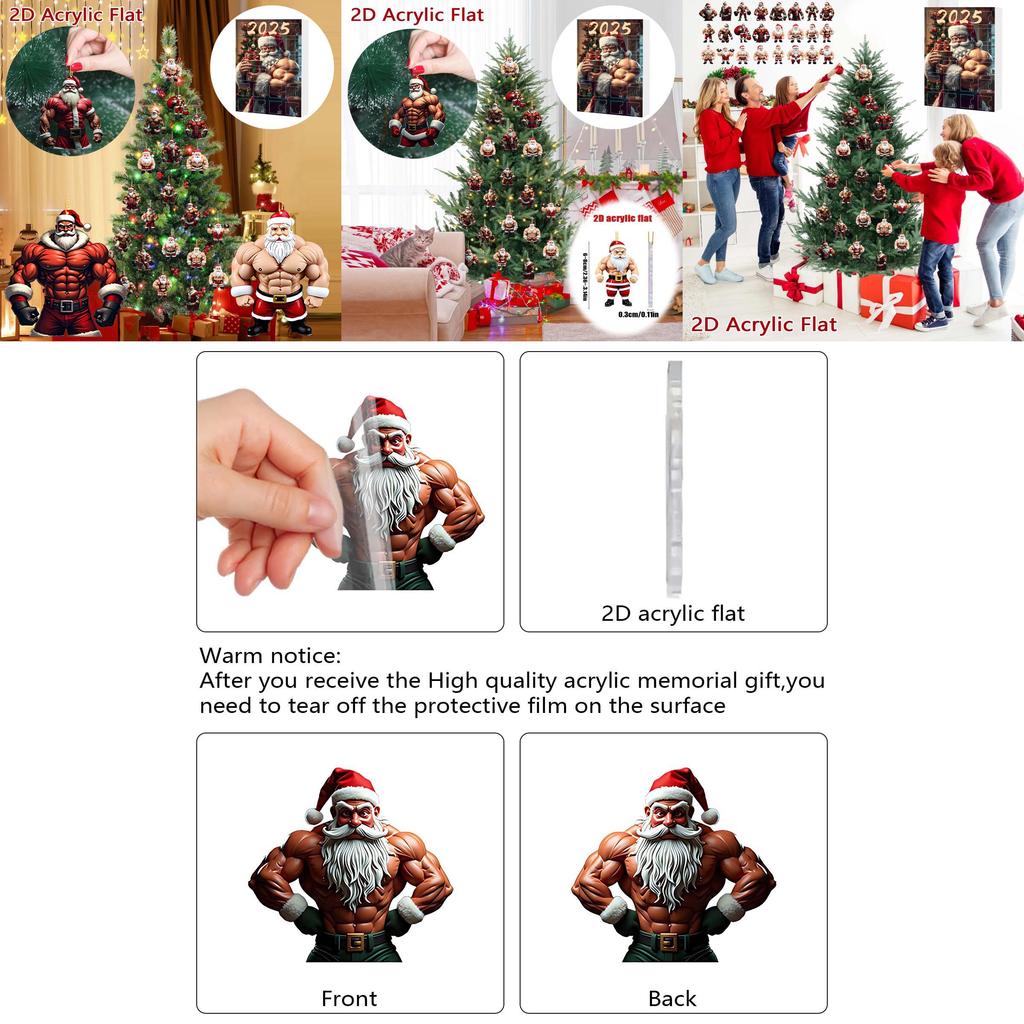 Christmas Holiday Blind Box Series With Acrylic Santa Claus Ornament For Festive Tree Decoration