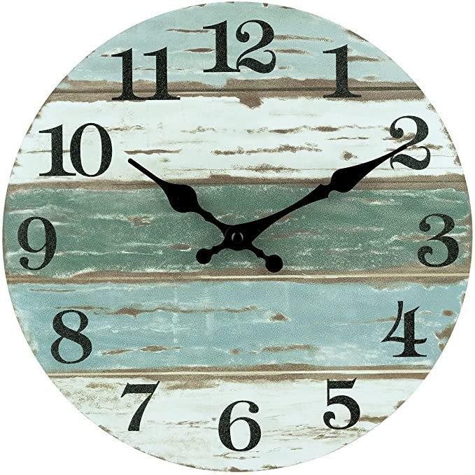 10palcové tiché dekorativní dřevěné nástěnné hodiny do obývacího pokoje a ložnice