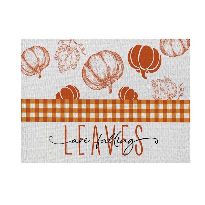 Thanksgiving Pumpkin & Maple Leaf Tabletop Placemat 