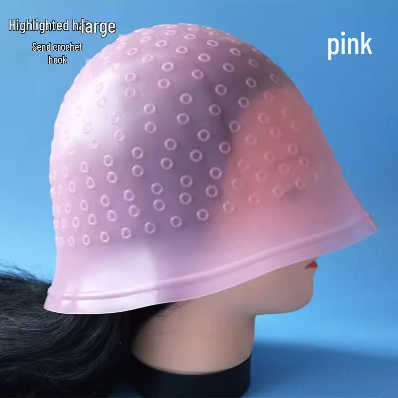 Unisex Silicone Highlighting Cap with Needle - Stretchable & Durable for Hair Dye