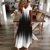 JPNTKY Fashion Summer Spring Short Sleeve V-Neck Casual Dresses