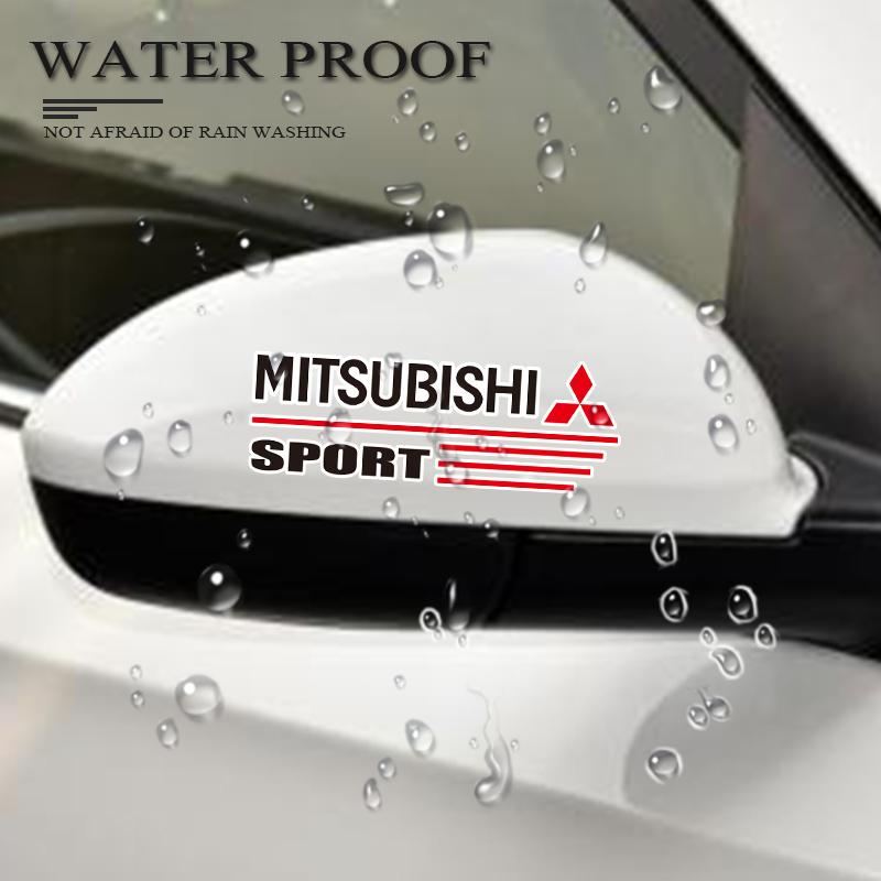 Car Rearview Mirror Decal Decorative Sticker For Mitsubishi Lancer Ralliart ASX Mirage Pajero Xpander Attrage L200 Eclipse Cross