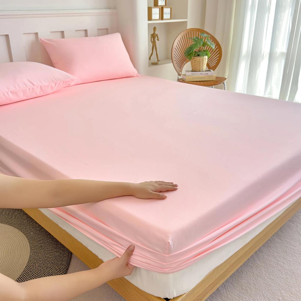 Cotton Fitted Sheet Double Queen King Size Mattress Covers with Elastic Bands 600TC Cotton Fitted Bed Sheet Elastic Band Mattress Cover