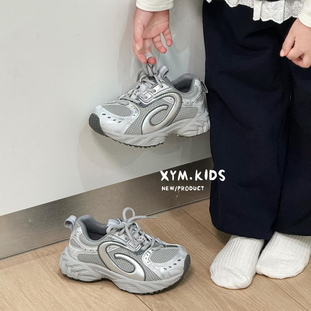 Trend Shaking Children's Dad Shoes 2025 Autumn New Classmates Boys Sports Shoes Mesh Breathable Girls Running Shoes