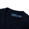 Polo Ralph Lauren Solid Color Small Pony Logo Embroidered Twisted V-Neck Long Sleeve Cardigan Sweater Men sweater Navy-Blue MNPOSWE16821756-400