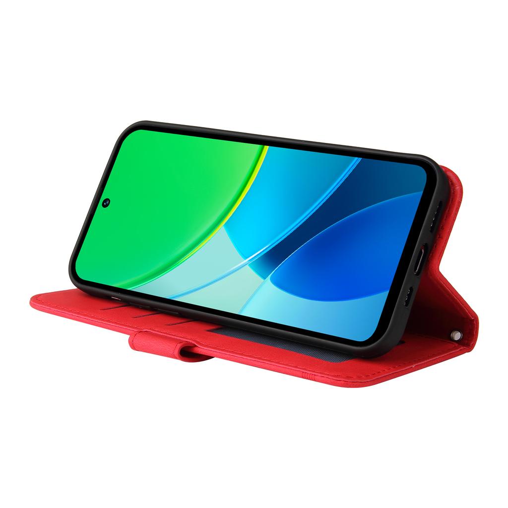 For Vivo Y29 5G/Y19s 4G Leather Wallet Cases Skin Touch Phone Cover Stand with Strap