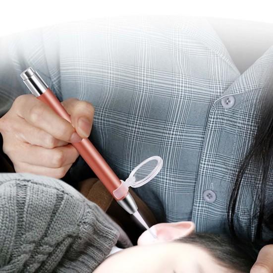 Torcia elettrica per la pulizia delle orecchie, testa elastica con lente di ingrandimento, luce LED, per la rimozione del cerume, per bambini