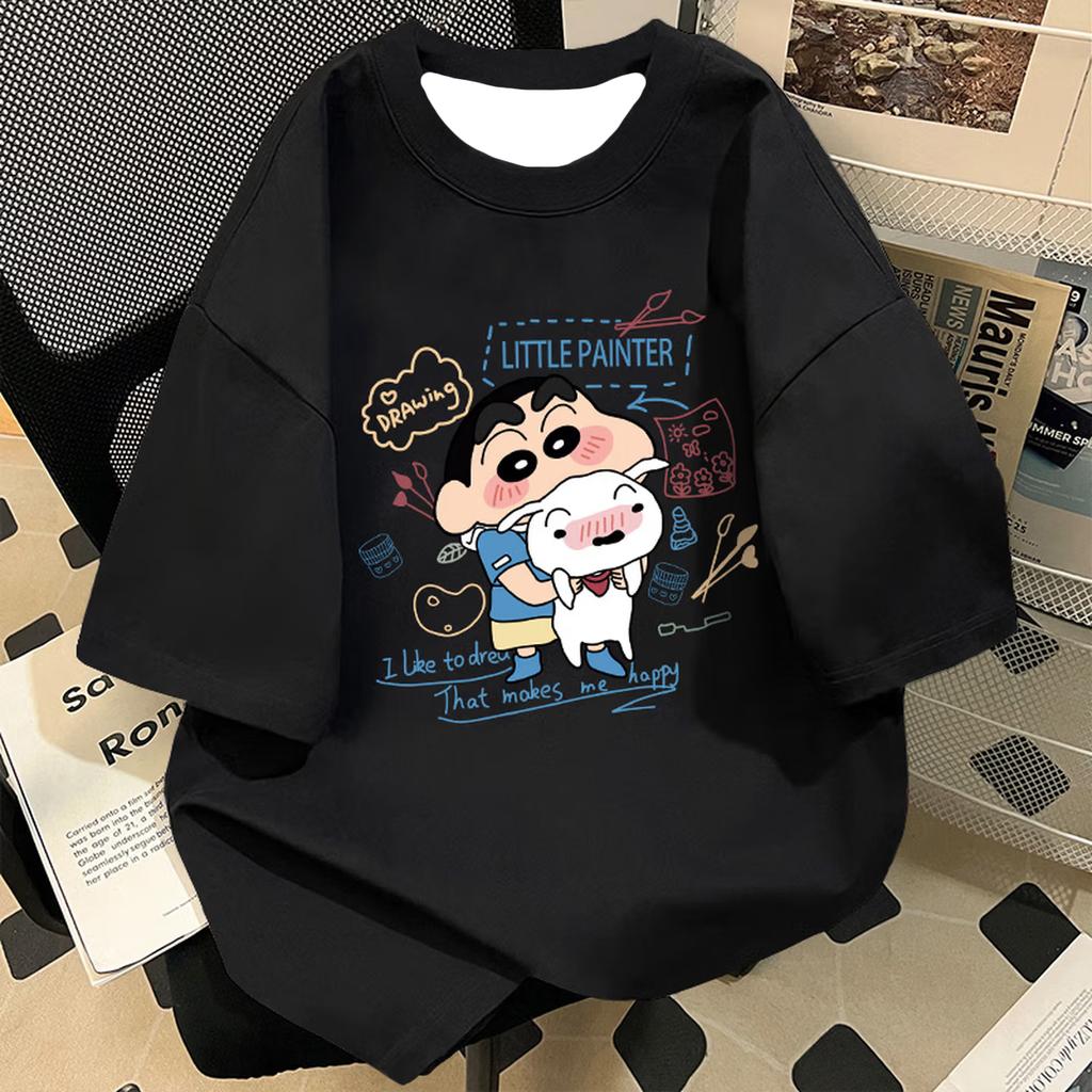 Cartoon Crayon Shin-chan Printed Short Sleeve Unisex Comfortable New Fashion T-Shirt