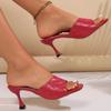 Fashion Women's Sandals 2025 Summer New Women High Heels Slippers Square Toe Shoes for Women Open Toe Slingback Slides Female Zapatos