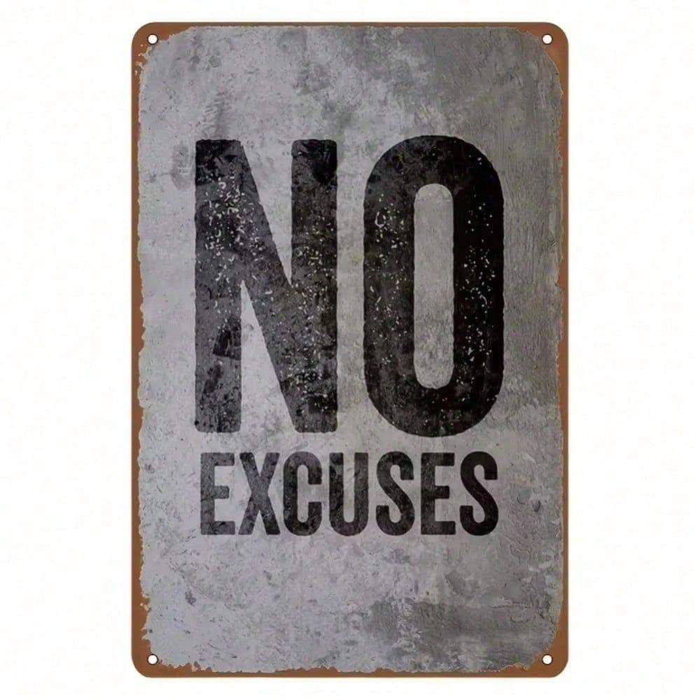 

Vintage Metal Gym Sign No Excuses Fitness Wall Decor