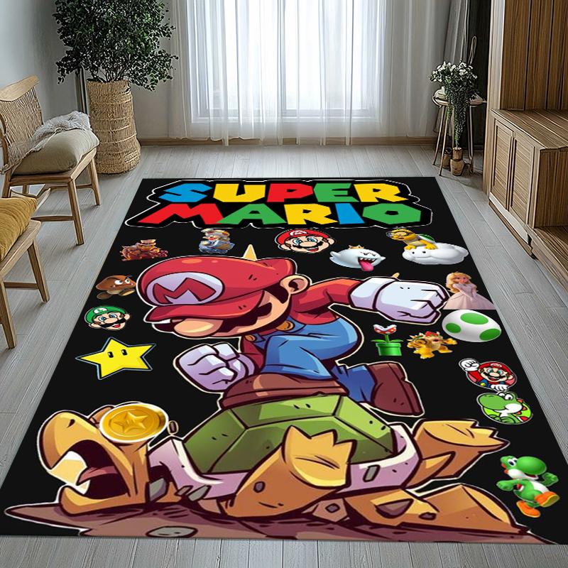 Retro M-Mario Bros Game Cartoon Living Room Non-Slip Area Rug Soft Carpet for Bedroom Kids Playroom Sofa,Home Decor Doormat Gift