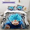 Son Goku Muster Bettwäsche Bettdecke Set Heimdekoration Geschenk (1 Bettbezug + 2 Kissenbezüge (ohne Füllung)).xwn