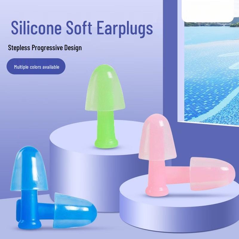 Silicone Swimming Earplugs & Nose Clip Set