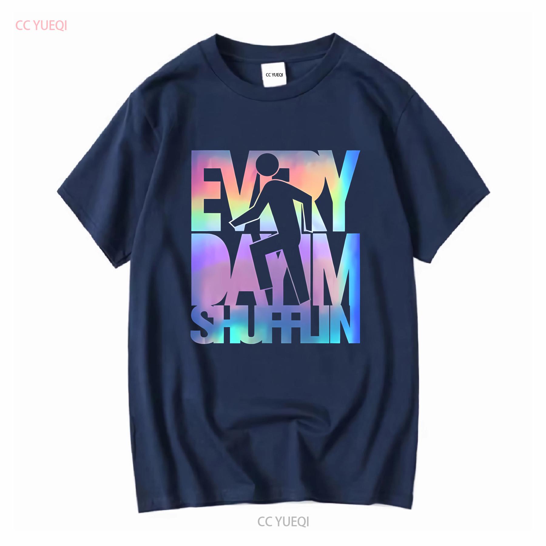 

EVERY DAY I M SHUFFLIN LMFAO party rock anthem rainbow holographic SHIRT long sleeves vintage Washed Unisex fashion Stretched L