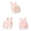 Kids Girl Cat Embroidery Double Pocket Backpack With Lightweight Polyester For School And Daily Use