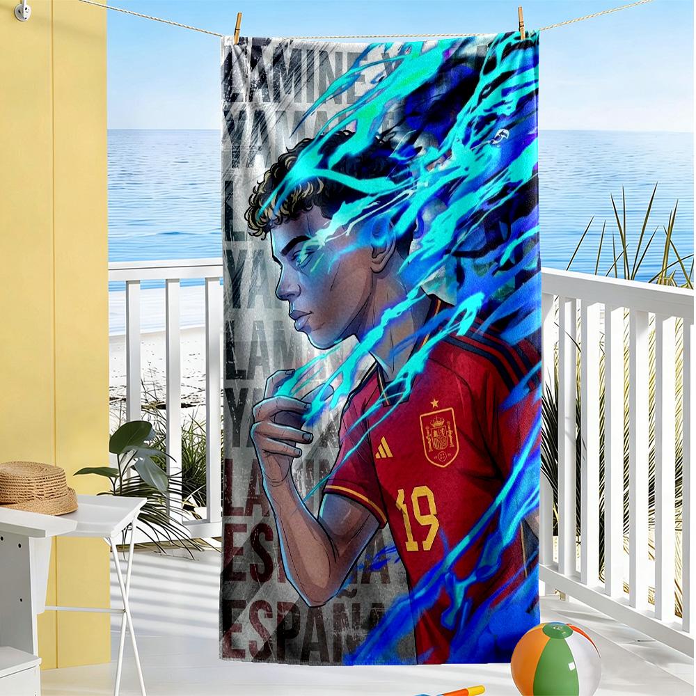 Lamine Yamal Football Poster Beach Towel Soft Durable Quick-Dry Comfortable Lightweight