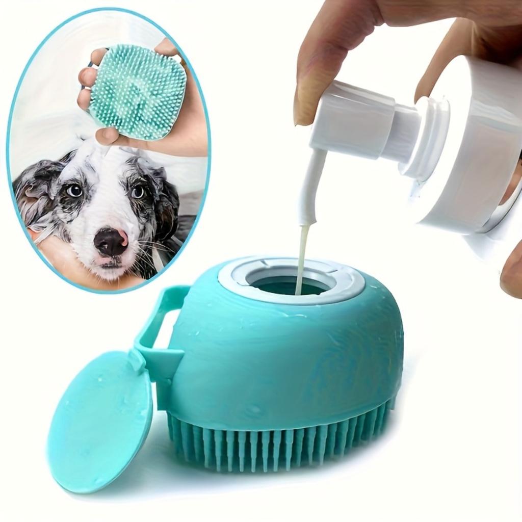 Pet Grooming Brush - Bristle Massage Design, Non-toxic and Easy To Clean, Ergonomic Handle with Detachable Top Cover for Easy Operation