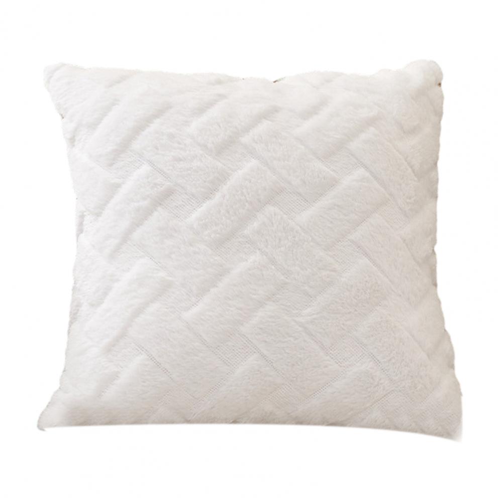 Pillowcase for Sofa Plush Fuzzy Cushion Cover with Hidden Zipper Soft Throw Pillowcase for Room Bedroom Home Office Decor Plain