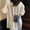 Small Mobile Phone Bag Hat Pattern Women's Shoulder Bag Mini Denim Crossbody Bag Coin Purse