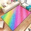 Rainbow Sparkle Crystal Velvet Rug Colorful Gradient Living Room Floor Mat Kids Playroom Decor Vibrant Modern Home Accents
