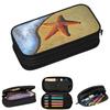 Beach Starfish On A Beach Sand Pencil Cases for Students School Pen Box Pencil Bag Large Capacity Pencil Pouch