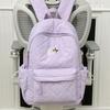 Schoolbag Large Capacity Rhombus Backpack Fashion Japanese Solid Color Casual Fashion Commuter Backpack Girl Student School Bag