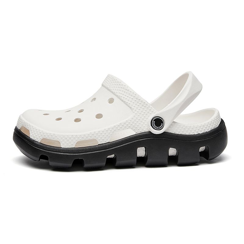 

Students Baby Boy and Girl Summer Breathable Soft-Sole Hole Shoes White Black [Classic Fashion]] 35