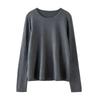 Yangzi Zhang Women's Versatile Fine Knit Wool Sweater - Loose Fit, Round Neck, Long Sleeve