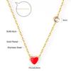 LUXUKISSKIDS Red Heart Pendant With Crystal Stainless Steel Chain Necklace For Girls Fashion Party Jewellry Accessories 2025 Hot